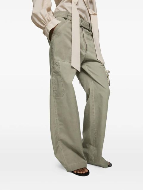 Acne Studios belted straight-leg trousers - Green - zdjęcie produktu nr 1