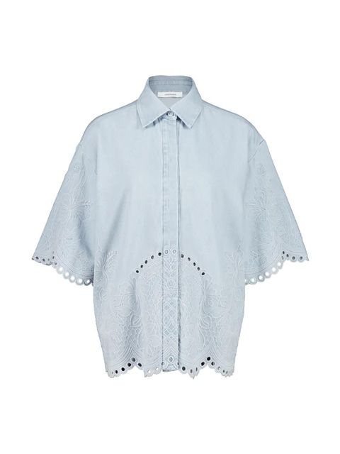 ZIMMERMANN Daylight floral-embroidered denim shirt - Blue - zdjęcie produktu nr 1