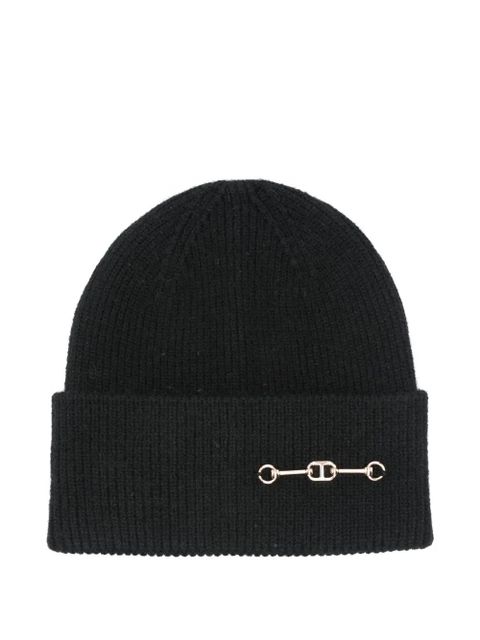 TWINSET chain-embellished beanie hat - Black - zdjęcie produktu nr 1