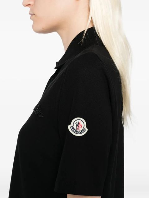 Moncler logo-embroidered polo shirt - Black - zdjęcie produktu nr 2