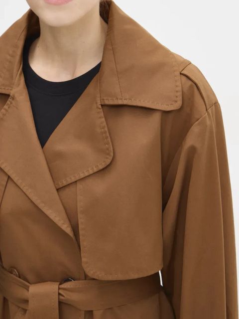 Answear.LAB trencz damski kolor brązowy przejściowy dwurzędowy