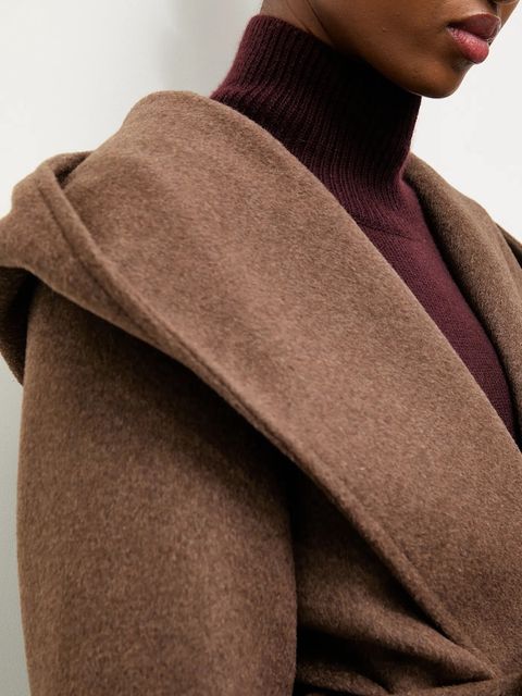 Answear.LAB płaszcz wełniany kolor brązowy