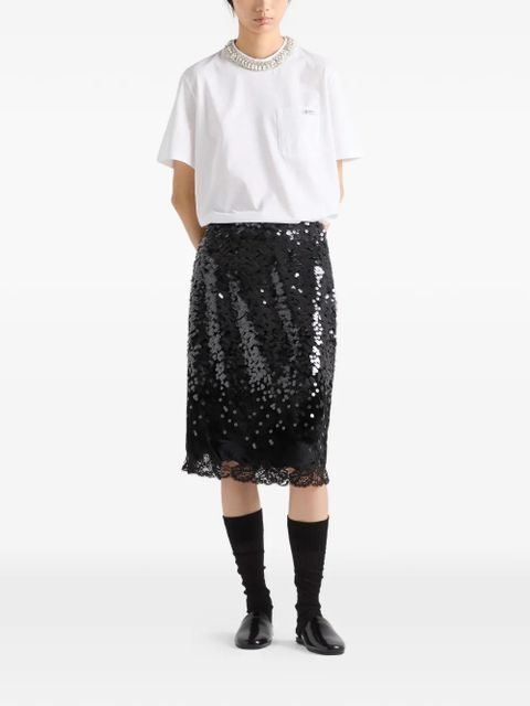 Prada sequin-embellished straight skirt - Black - zdjęcie produktu nr 2