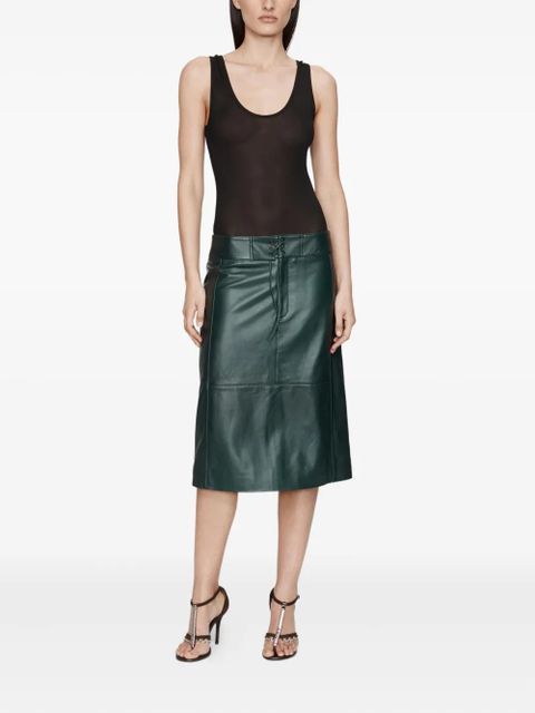 Christopher Esber Eddie panelled leather midi skirt - Green
