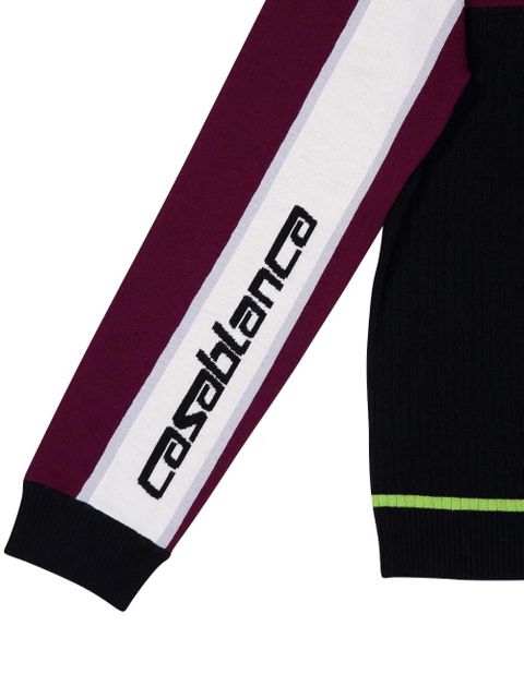 Casablanca striped wool polo shirt - Black