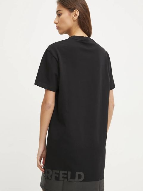 Karl Lagerfeld Jeans sukienka bawełniana kolor czarny mini prosta A1W13015