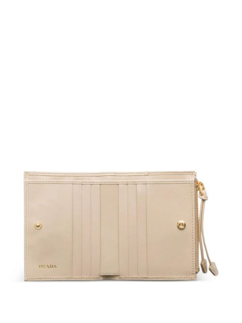 Prada small leather wallet - Neutrals