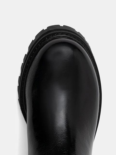 Kurt Geiger London botki Kurt Mid Calf Boot damskie kolor czarny na płaskim obcasie 4992800039