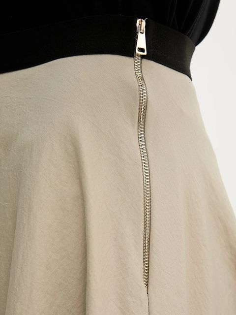 Sandro Ferrone spódnica kolor zielony midi rozkloszowana S18XBERAKO