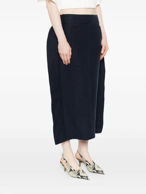 KHAITE front-pocket midi skirt - Blue