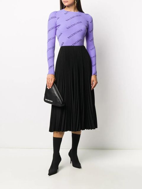 Balenciaga pleated midi skirt - Black - zdjęcie produktu nr 2