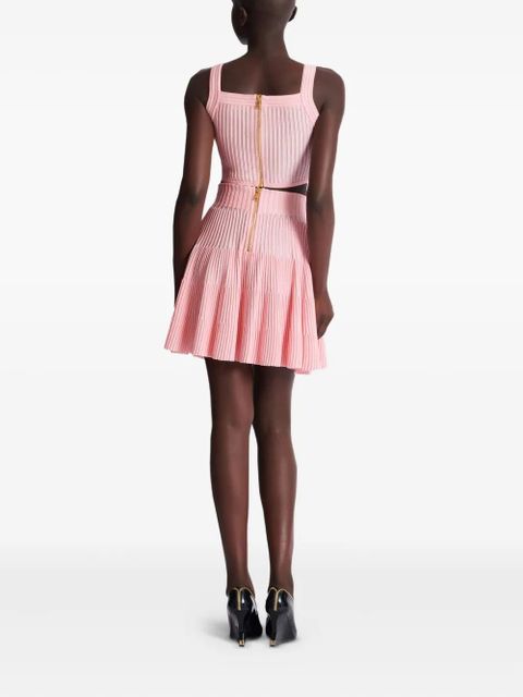 Balmain ribbed square-neck top - Pink