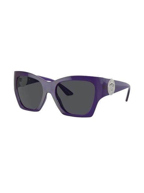 Versace Eyewear logo-plaque square-frame sunglasses - Purple - zdjęcie produktu nr 2