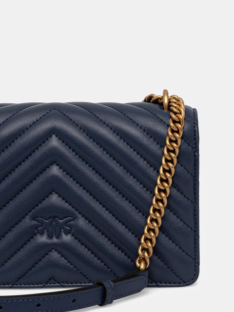 Pinko torebka skórzana kolor niebieski 100074 A0GK