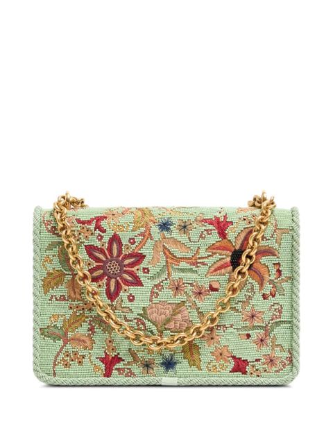 Valentino Garavani floral-embroidered shoulder bag - Green