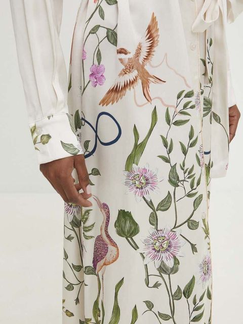 Answear.LAB sukienka kolor beżowy maxi prosta