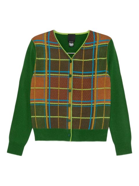 Anna Sui plaid cardigan - Green