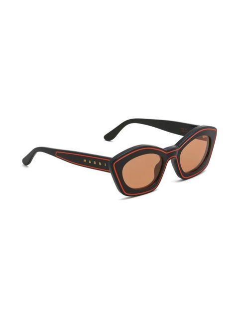 Marni Eyewear logo-print oval-frame sunglasses - Black - zdjęcie produktu nr 2