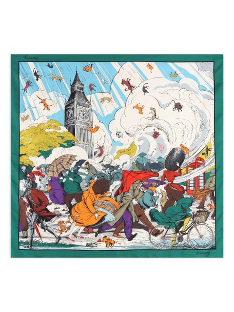 Burberry printed silk scarf - Blue - zdjęcie produktu nr 1