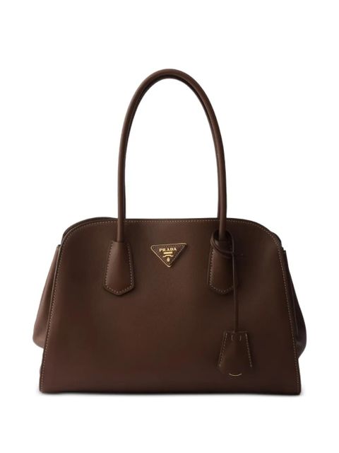 Prada medium leather tote bag - Brown - zdjęcie produktu nr 1
