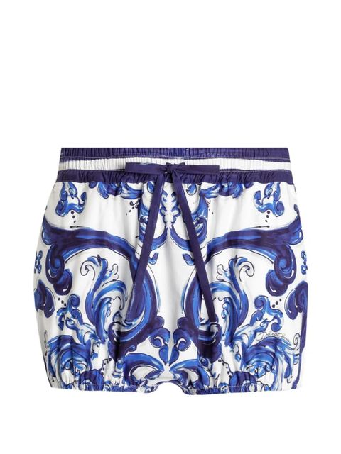 Dolce & Gabbana Majolica-print poplin shorts - White - zdjęcie produktu nr 1
