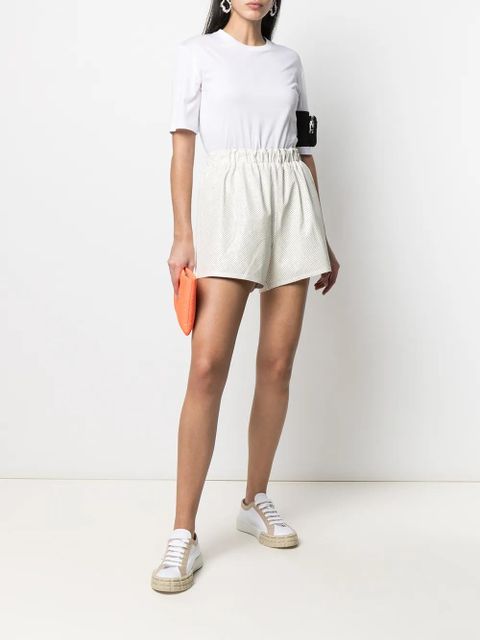 Prada high-waisted logo-plaque shorts - White - zdjęcie produktu nr 2