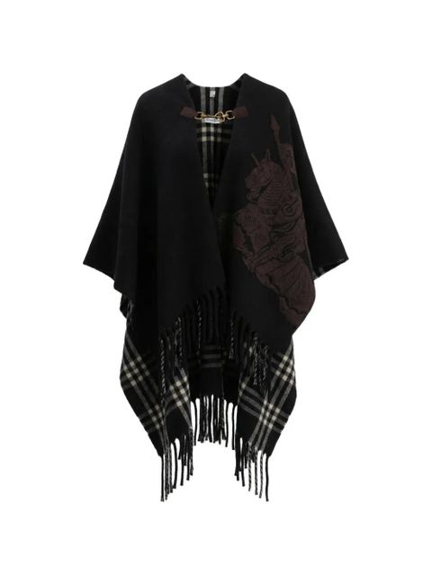 Burberry fringed wool poncho - Black - zdjęcie produktu nr 1