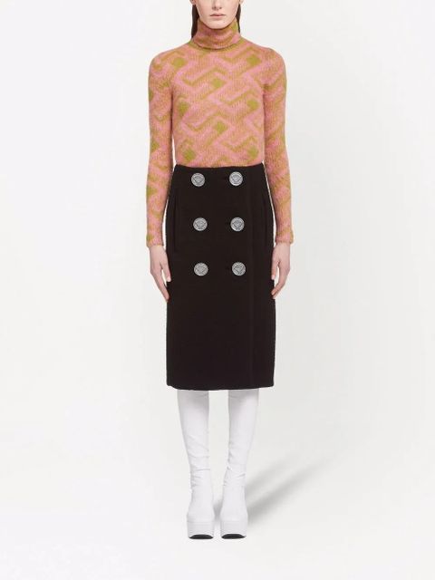 Prada button-detail midi skirt - Black - zdjęcie produktu nr 2