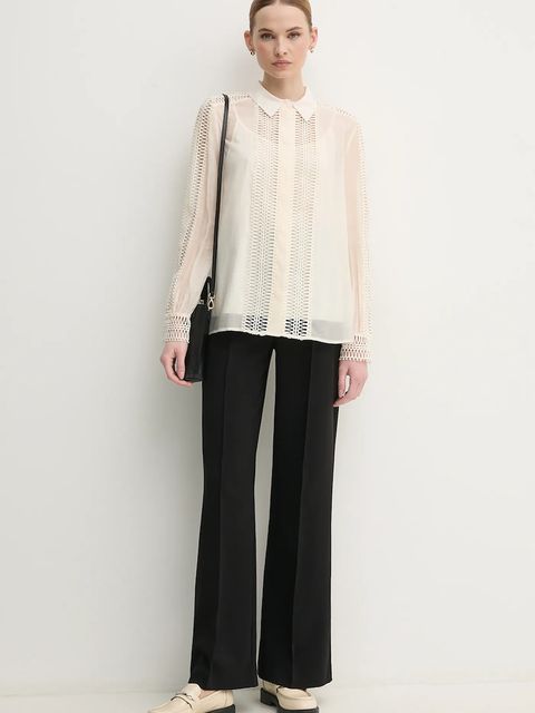 Marc Aurel koszula damska kolor beżowy regular z kołnierzykiem klasycznym 6285-1010-93403 - zdjęcie produktu nr 2