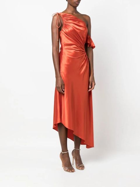 Cult Gaia one-shoulder gathered-detail dress - Orange