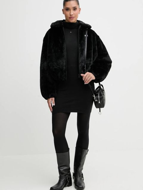 Tommy Jeans sukienka bawełniana kolor czarny mini dopasowana DW0DW21958 - zdjęcie produktu nr 2