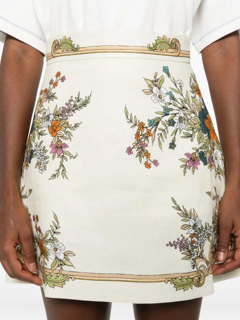ALEMAIS floral-print mini skirt - Neutrals
