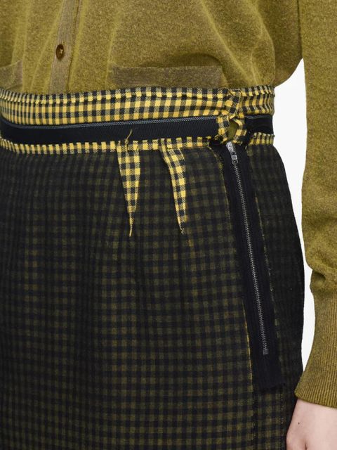 Maison Margiela gingham-pattern mid skirt - Black