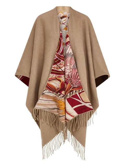 Ferragamo fringed reversible cape - Neutrals - zdjęcie produktu nr 1