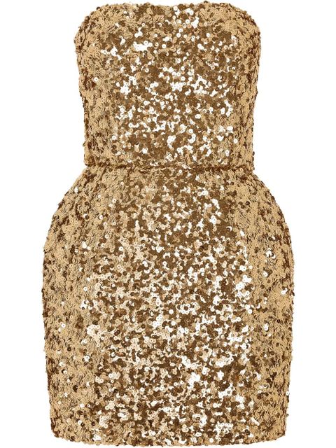 Dolce & Gabbana sequin-embellished strapless minidress - Gold - zdjęcie produktu nr 1