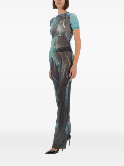 Jean Paul Gaultier metallic-effect trousers - Black - zdjęcie produktu nr 2