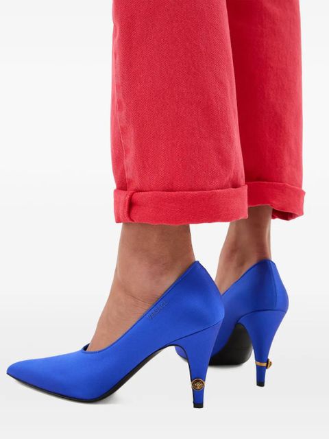 Versace Gianni satin pumps 90 mm - Blue
