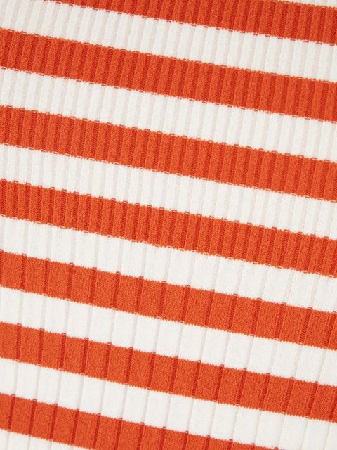 Max Mara Ghiro striped ribbed-knit top - Orange