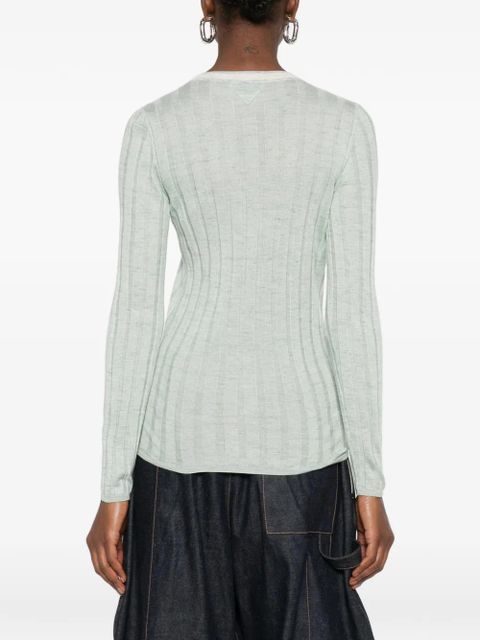 Prada ribbed cardigan - Green
