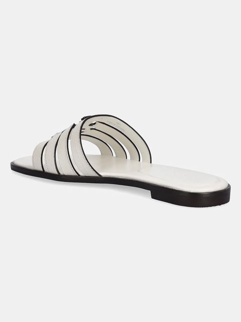 Tory Burch klapki skórzane Ines Cage Slide damskie kolor biały 158616-101 - zdjęcie produktu nr 2