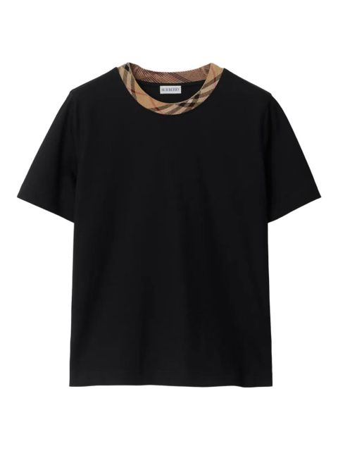 Burberry checked-trim T-shirt - Black - zdjęcie produktu nr 1
