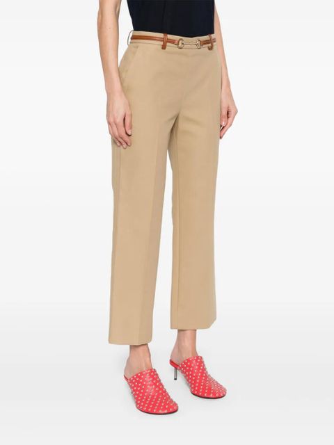 Gucci Horsebit-detail cotton trousers - Neutrals
