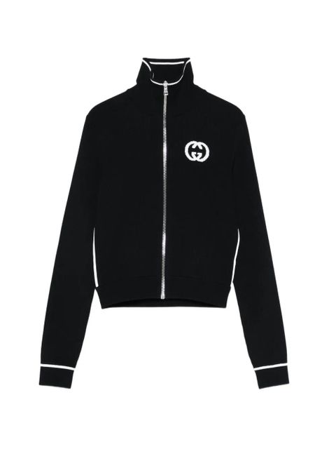 Gucci logo-intarsia zip cardigan - Black - zdjęcie produktu nr 1