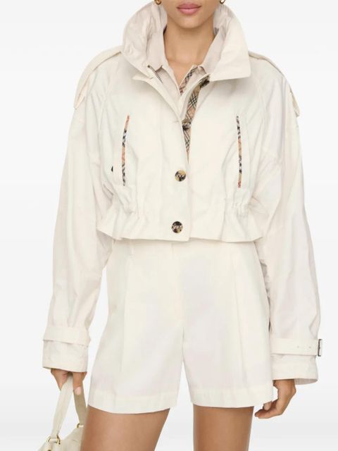 Burberry cropped lightweight cotton Ladymoor jacket​ - Neutrals - zdjęcie produktu nr 2