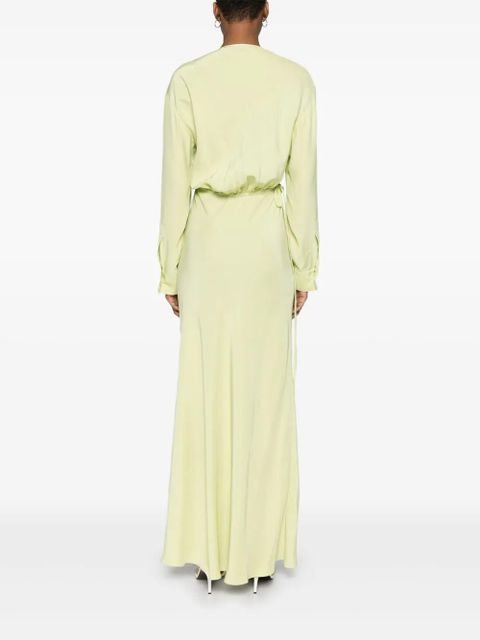 Christopher Esber cross-cut silk maxi dress - Green