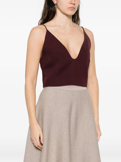 Jil Sander V-neck crop top - Purple