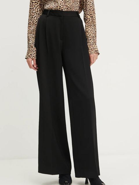 Marciano by Guess spodnie z domieszką wełny NINA damskie kolor czarny szerokie high waist 5YGB04 7340A - zdjęcie produktu nr 1