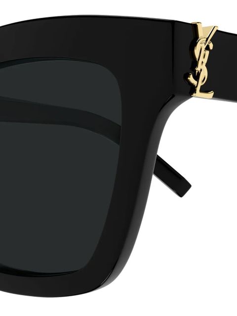 Saint Laurent Eyewear square-frame logo-plaque sunglasses - Black