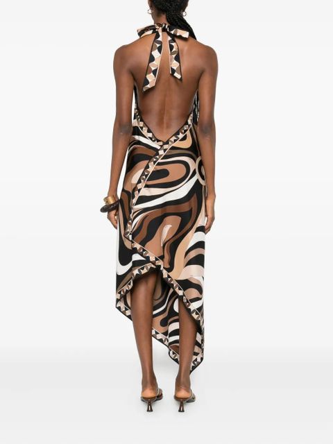 PUCCI sleeveless silk dress - Brown