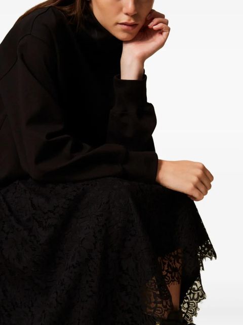 TWINSET fleece midi dress - Black